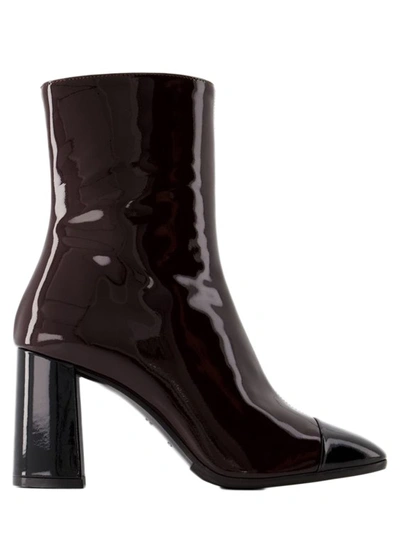 Shop Carel Paris Donna Ankle Boots - Patent Leather - Brown/black
