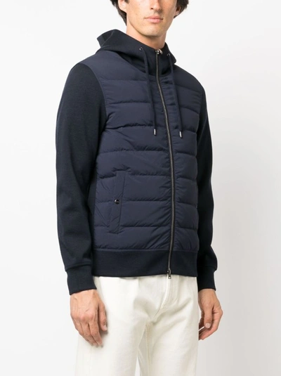 Shop Herno Blue Wool Blend Parka