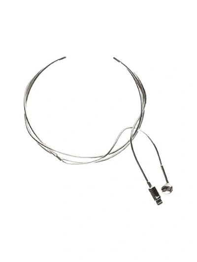 Shop Coperni Headphone Necklace In Silver