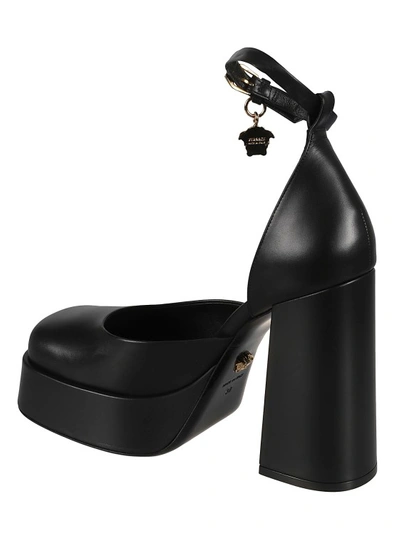 Shop Versace Medusa Aevitas 125mm Leather Pumps In Black