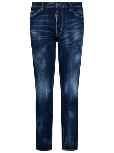 Shop Dsquared2 Blue Cotton Blend Jeans