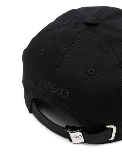 Shop Versace Black Cotton Hat