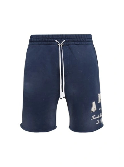 Shop Amiri Vintage Collegiate Shorts In Blue
