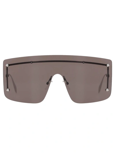 Shop Alexander Mcqueen Logo Sunglasses In Grey