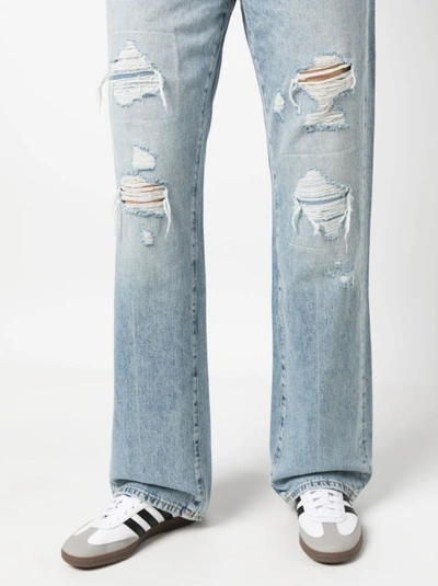 Shop 7 For All Mankind Light Blue Ripped Cotton Jeans