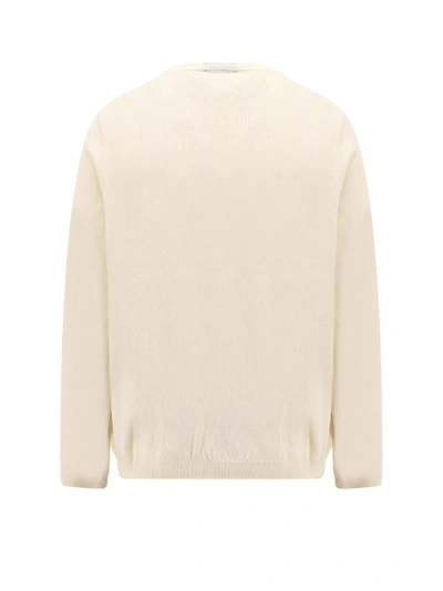 Shop Apc Cotton Sweater With Logo In Neutrals