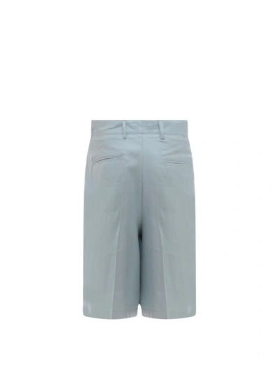 Shop Costumein Linen And Cotton Bermuda Shorts In Blue
