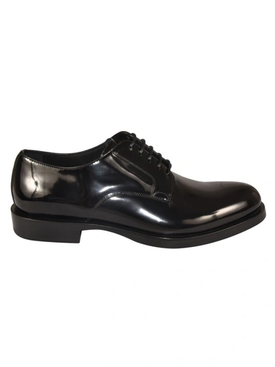 Shop Dolce & Gabbana Lace-up Patent-finish Derby Shoes In Black