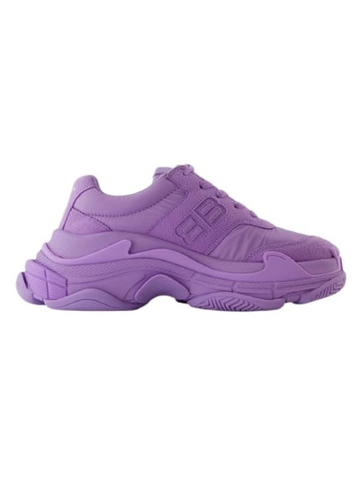 Shop Balenciaga Triple S Sneakers - Nylon - Lilac In Purple