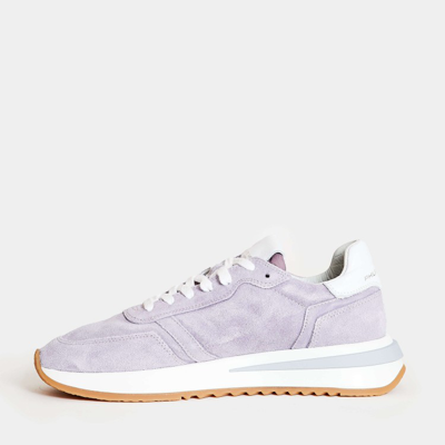 Shop Philippe Model Lilac Suede Running Sneakers In Purple
