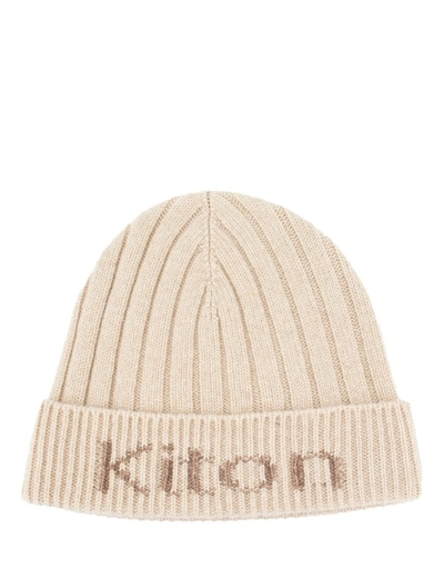 Shop Kiton Knitted Hat In Neutrals