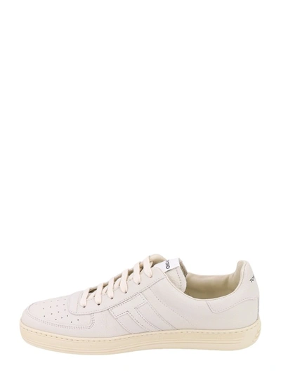 Shop Tom Ford Leather Sneakers In Neutrals