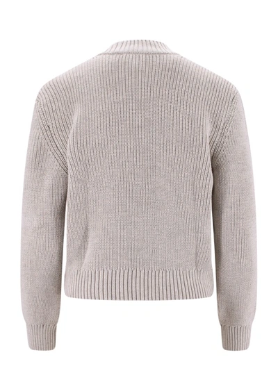Shop Apc Ribbed Cotton Sweater In Grey