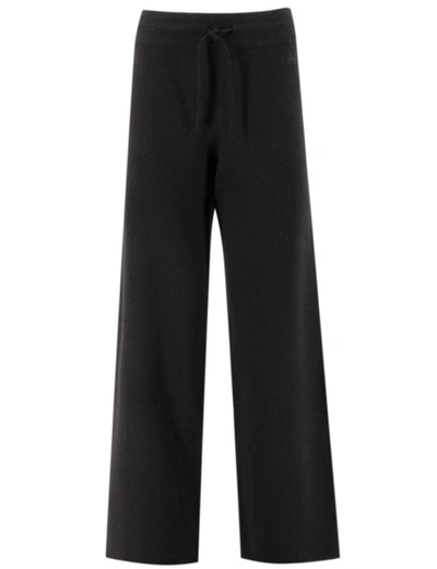 Shop Mc2 Saint Barth Knitted Palazzo Trousers In Black