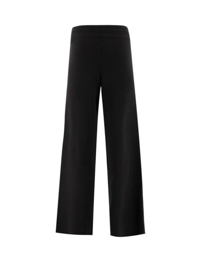 Shop Mc2 Saint Barth Knitted Palazzo Trousers In Black