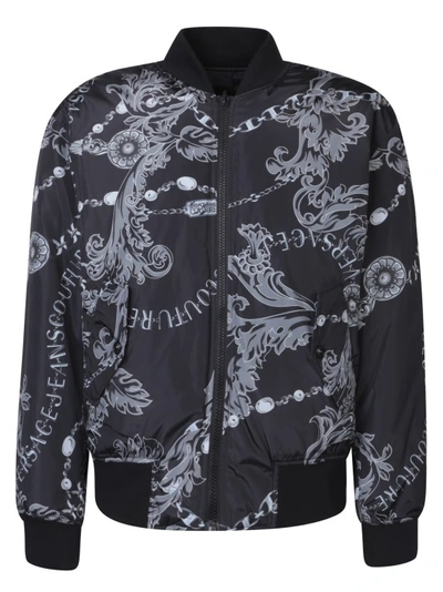 Shop Versace Jeans Couture All-over Baroque Print Black Jacket