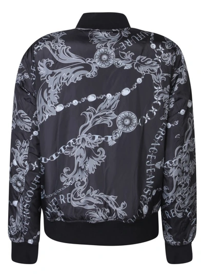Shop Versace Jeans Couture All-over Baroque Print Black Jacket