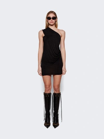 Shop Rick Owens Edfu One-shoulder Mini Dress In Black