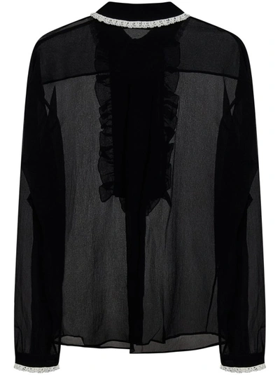 Shop Dsquared2 Black Silk Shirt