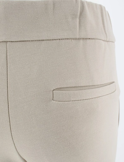 Shop Le Tricot Perugia Taupe Viscose Trousers In Grey