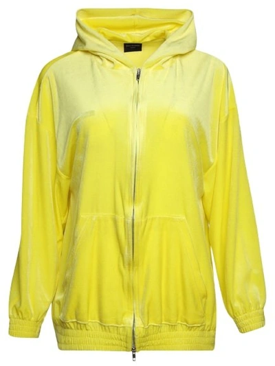 Shop Balenciaga Zip-up Hoodie In Yellow