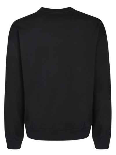 Shop Dolce & Gabbana Round-neck Cotton Sweatshirt With Logo In Black