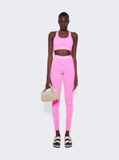 Balenciaga Logo Waistband Sport Top In Pink