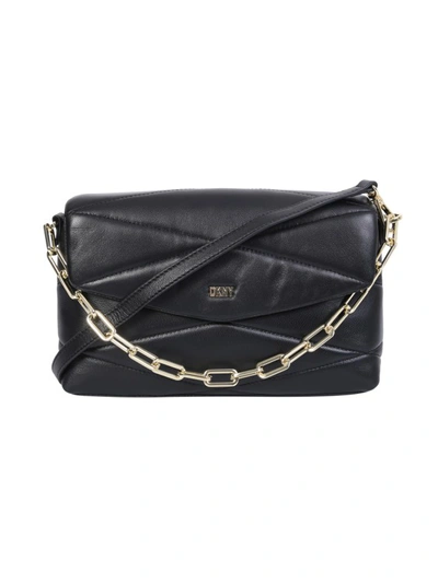 Shop Dkny Crossbody Quilted Design Bag In Black