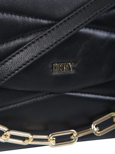 Shop Dkny Crossbody Quilted Design Bag In Black