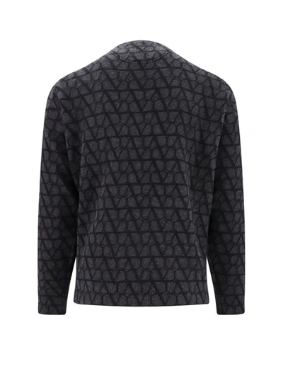 Shop Valentino Wool Sweater With Toile Iconogrphe Motif In Grey