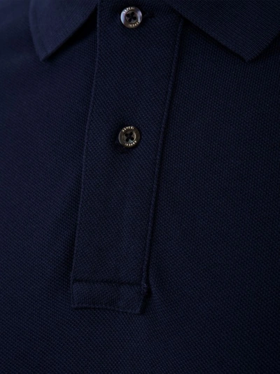 Shop Aspesi Navy Blue Cotton Polo Shirt In Black