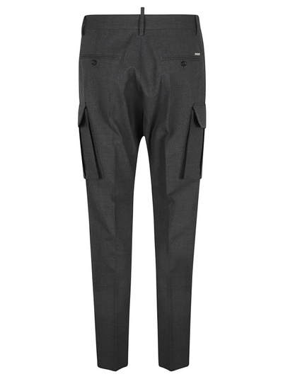 Shop Dsquared2 Drop-crotch Cargo Trousers In Black