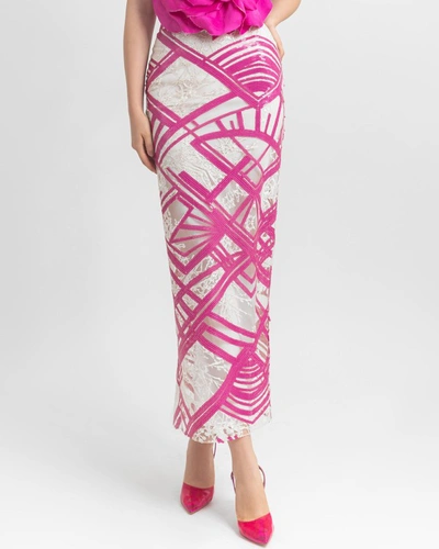 Shop Gemy Maalouf Sequins Midi Skirt - Midi Skirts In Pink