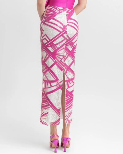 Shop Gemy Maalouf Sequins Midi Skirt - Midi Skirts In Pink