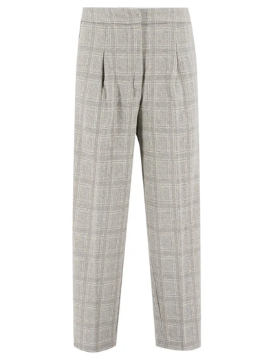 Shop Le Tricot Perugia Grey Tapered Trousers