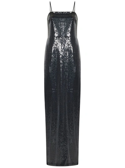 Shop Rotate Birger Christensen All-over Embroidered Sequins Dress In Black