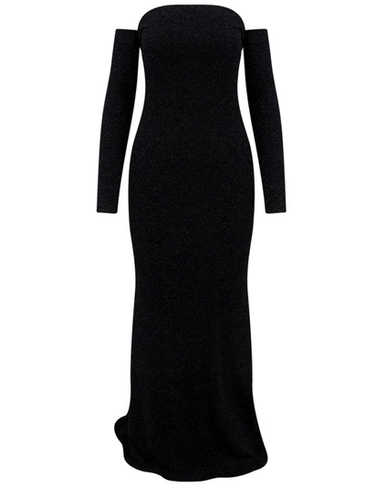 Shop Blumarine Black Lurex Jersey Dress