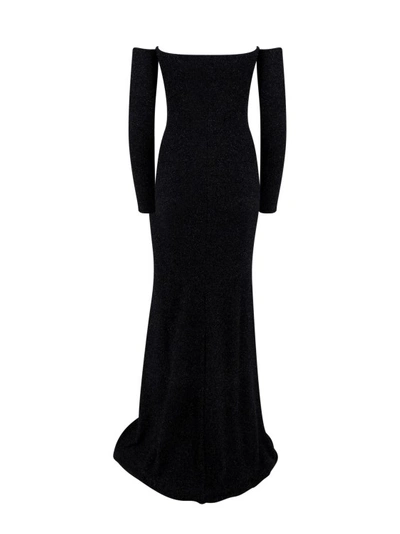 Shop Blumarine Black Lurex Jersey Dress