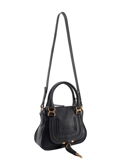 Shop Chloé Marcie Small Leather Handbag With Removable Shoulder Strap In Black