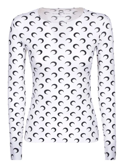 Shop Marine Serre All-over Printed Moon Pattern T-shirt In White