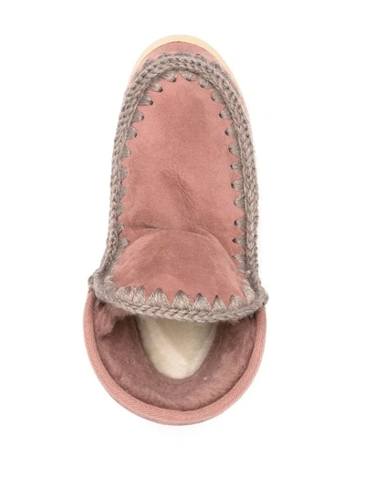 Shop Mou Pink Stitch Detail Sneakers