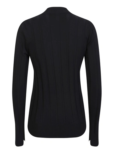 Shop Stella Mccartney Asymmetrical Black Ribbed Shirt