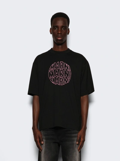 Shop Marni Black Graphic T-shirt