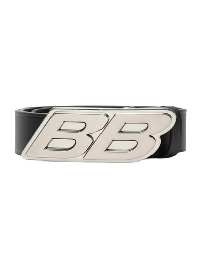 Shop Balenciaga Moto Logo Belt In Black
