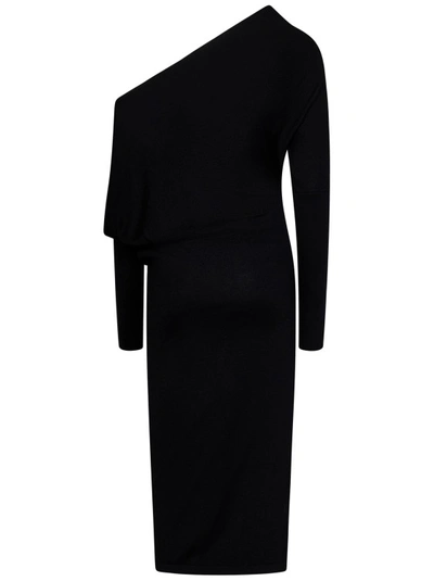 Shop Tom Ford Black Off-the-shoulder Midi Dress