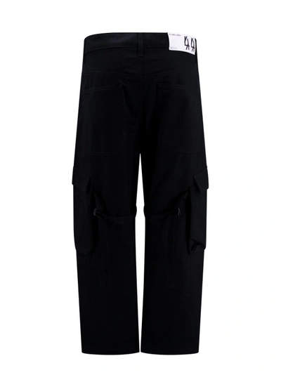 Shop 44 Label Group Cotton Cargo Trouser With Logo Patch In Black