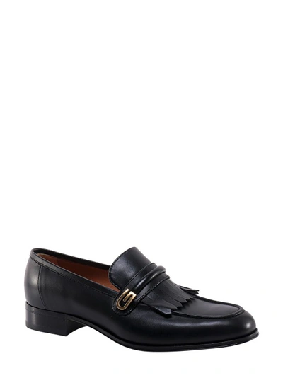 Shop Gucci Mirrored G Leather Loafer In Black