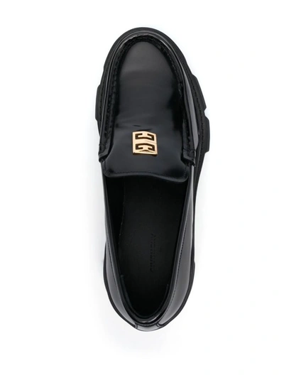 Shop Givenchy Black Leather Flat Shoes