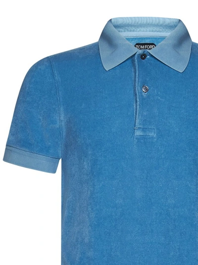 Shop Tom Ford Aqua Blue Polo Shirt
