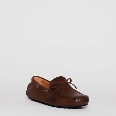 Shop Car Shoe Moccasin In Gommini Leather In Brown